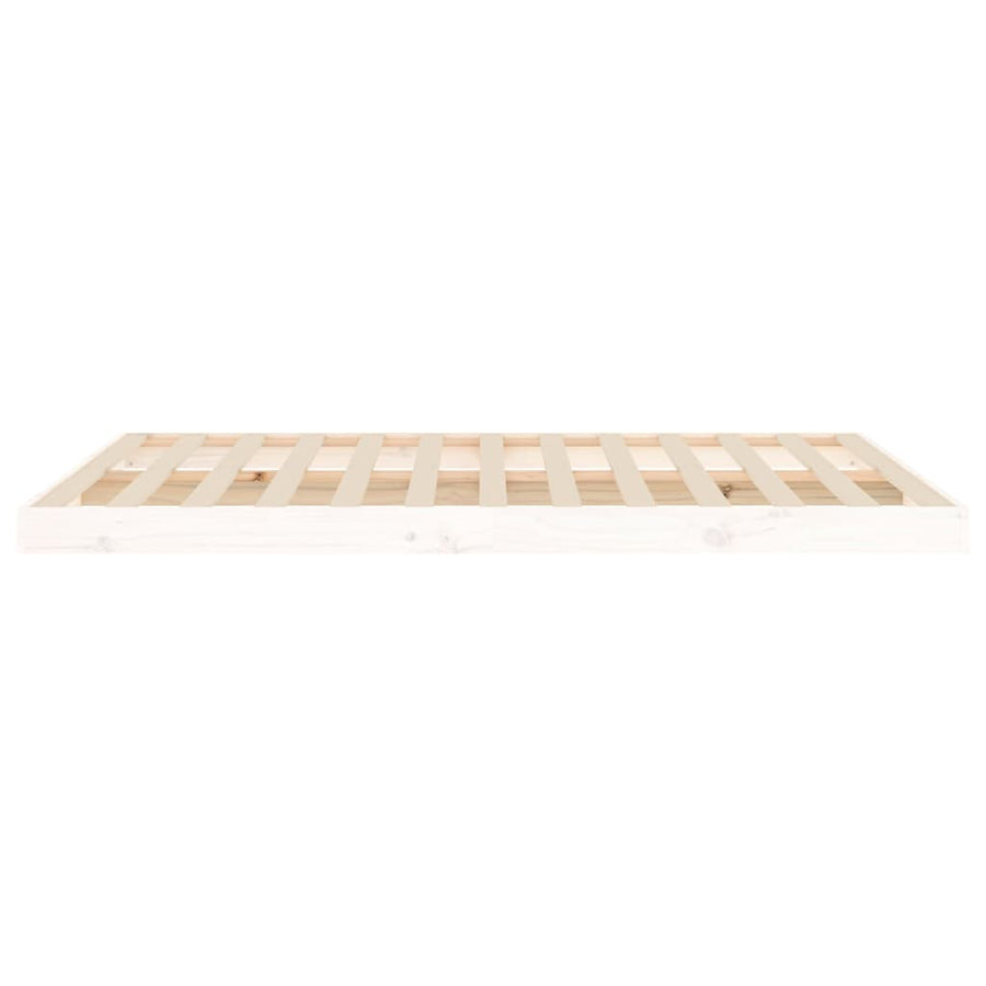 Bed Frame without Mattress White 135x190 cm Solid Wood Pine