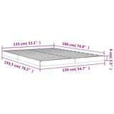 Bed Frame without Mattress White 135x190 cm Solid Wood Pine - Low Angle