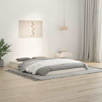 Bed Frame without Mattress White 135x190 cm Solid Wood Pine