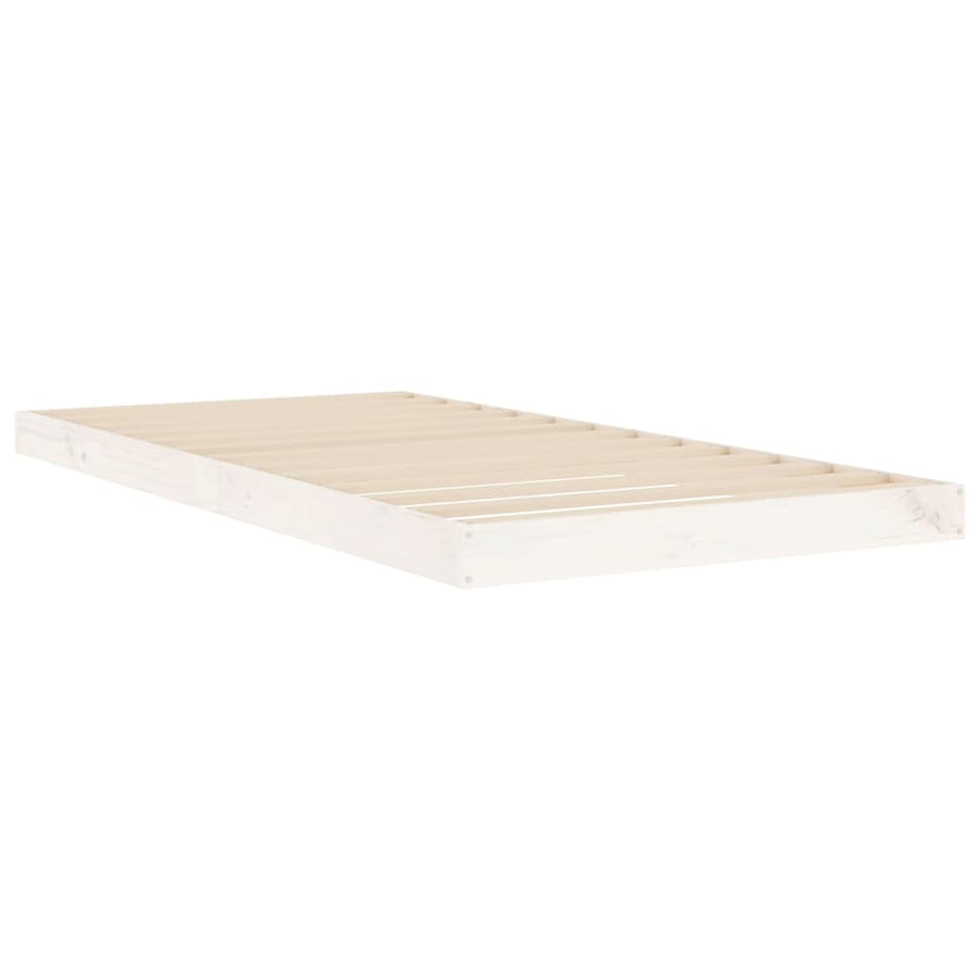 Bed Frame without Mattress White 90x190 cm Single