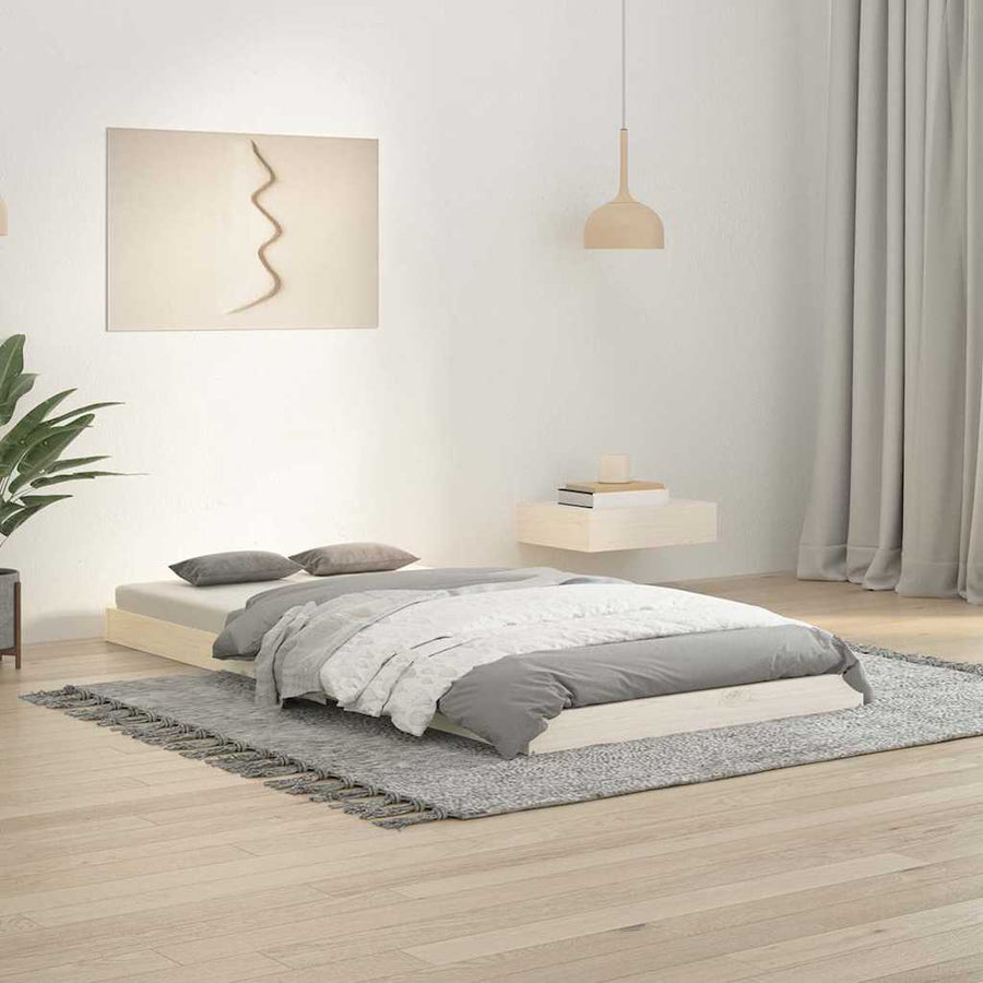 Bed Frame without Mattress White 90x190 cm Single