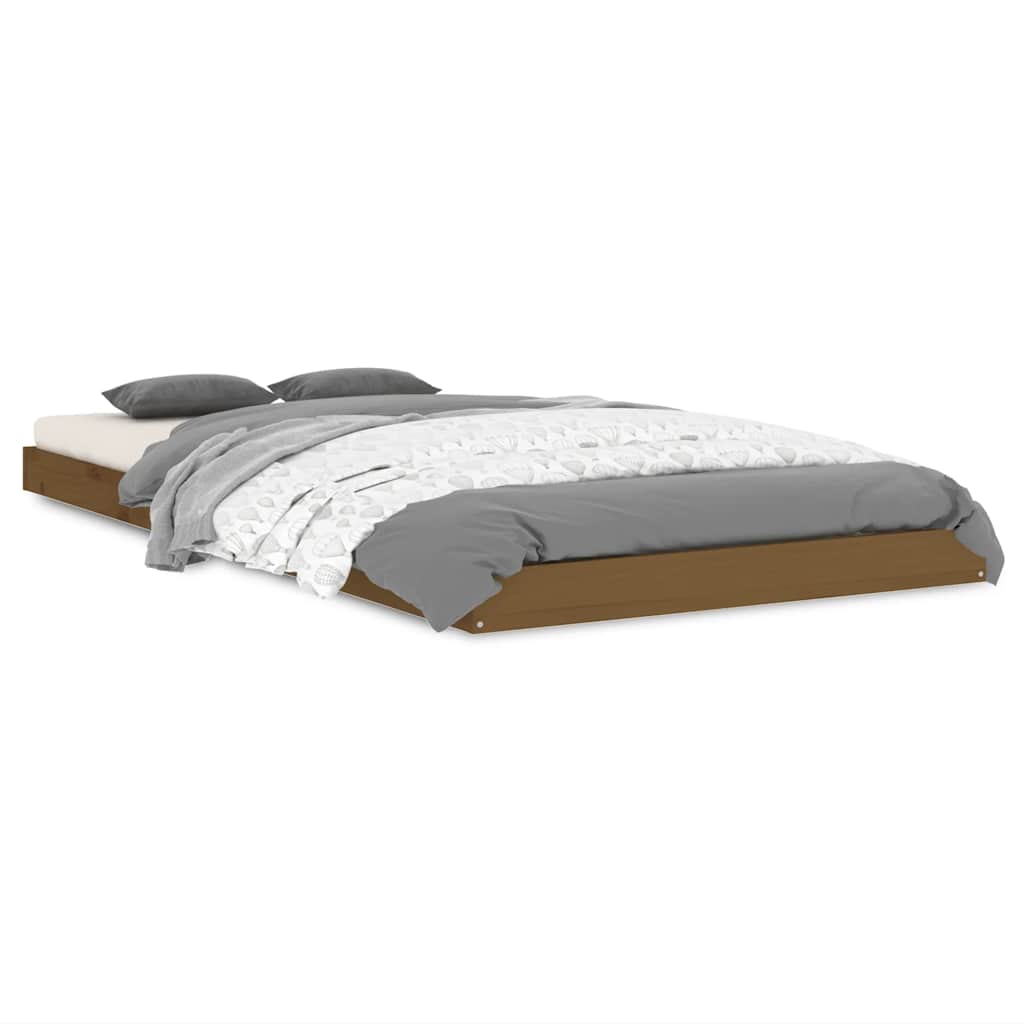 Bed Frame without Mattress Honey Brown 90x190 cm Solid Wood Pine