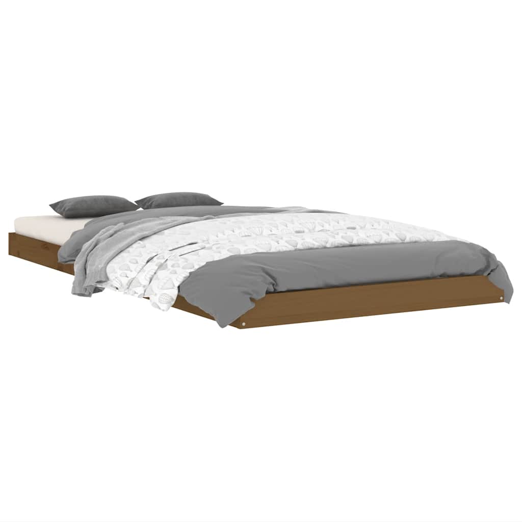 Bed Frame without Mattress Honey Brown 90x190 cm Solid Wood Pine
