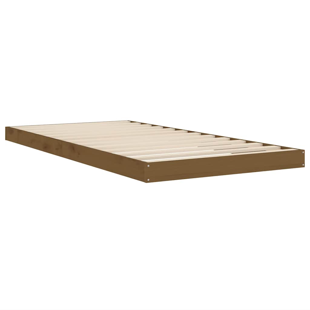 Bed Frame without Mattress Honey Brown 90x190 cm Solid Wood Pine