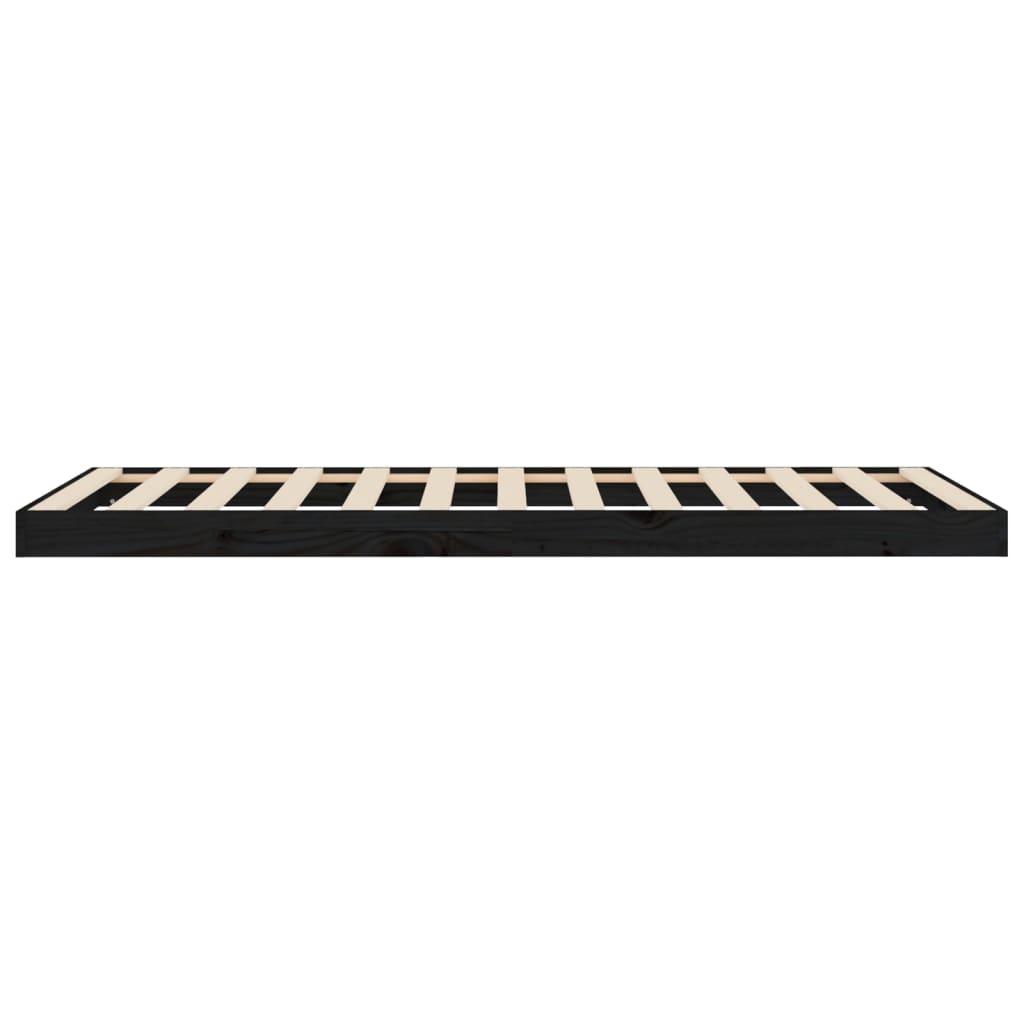 Bed Frame without Mattress Black 90x190 cm Solid Wood Pine