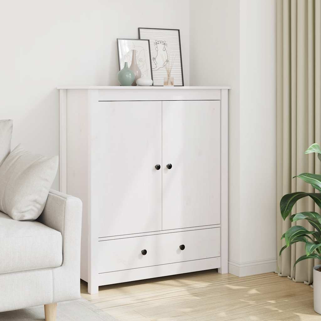 Highboard White 83x41.5x100 cm Solid Wood Pine