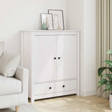 Highboard White 83x41.5x100 cm Solid Wood Pine - Side View
