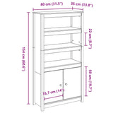 Highboard White 80x35x154 cm Solid Wood Pine - Extra Image