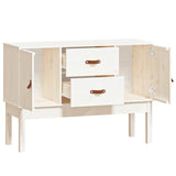 Sideboard White 110x40x78 cm Solid Wood Pine - Rear View