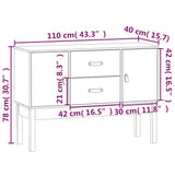 Sideboard White 110x40x78 cm Solid Wood Pine - Extra Image