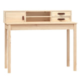 Desk 110x50x93 cm Solid Wood Pine - Front View