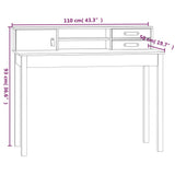 Desk 110x50x93 cm Solid Wood Pine - Extra Image