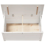 Storage Box White 80x40x45.5 cm Solid Wood Pine - Low Angle