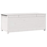 Storage Box White 110x50x45.5 cm Solid Wood Pine - Front View