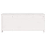Storage Box White 110x50x45.5 cm Solid Wood Pine