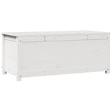 Storage Box White 110x50x45.5 cm Solid Wood Pine - Close-Up Angle