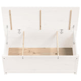 Storage Box White 110x50x45.5 cm Solid Wood Pine - Low Angle