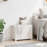 Storage Box White 60x32x45.5 cm Solid Wood Pine - Side View