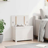 Storage Box White 60x32x45.5 cm Solid Wood Pine - Top-Down View