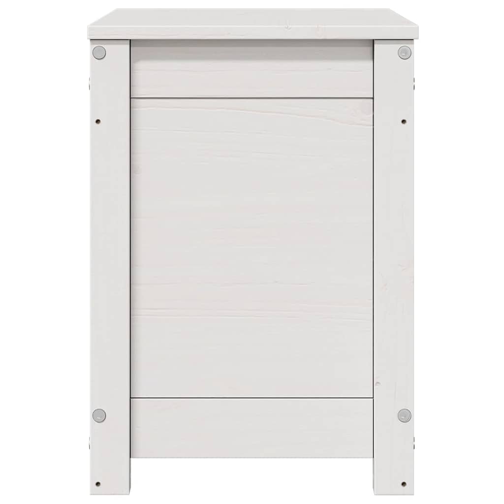 Storage Box White 60x32x45.5 cm Solid Wood Pine