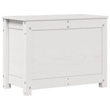 Storage Box White 60x32x45.5 cm Solid Wood Pine - Close-Up Angle