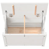 Storage Box White 60x32x45.5 cm Solid Wood Pine
