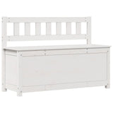 Bench White 110x41x76.5 cm Solid Wood Pine - Front View