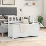 Bench White 110x41x76.5 cm Solid Wood Pine - Side View