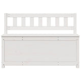 Bench White 110x41x76.5 cm Solid Wood Pine