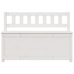 Bench White 110x41x76.5 cm Solid Wood Pine