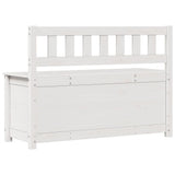 Bench White 110x41x76.5 cm Solid Wood Pine - Close-Up Angle