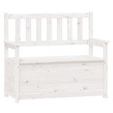 Bench White 112.5x51.5x96.5 cm Solid Wood Pine - Front View