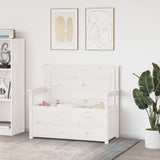 Bench White 112.5x51.5x96.5 cm Solid Wood Pine - Side View