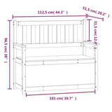 Bench White 112.5x51.5x96.5 cm Solid Wood Pine