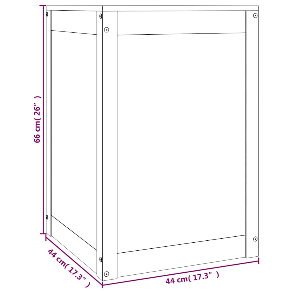 Laundry Box 44x44x66 cm Solid Wood Pine