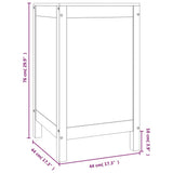 Laundry Box 44x44x76 cm Solid Wood Pine - Extra Image