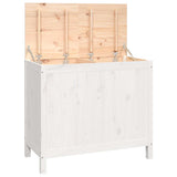 Laundry Box White 88.5x44x76 cm Solid Wood Pine - Front View