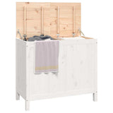 Laundry Box White 88.5x44x76 cm Solid Wood Pine - Top-Down View