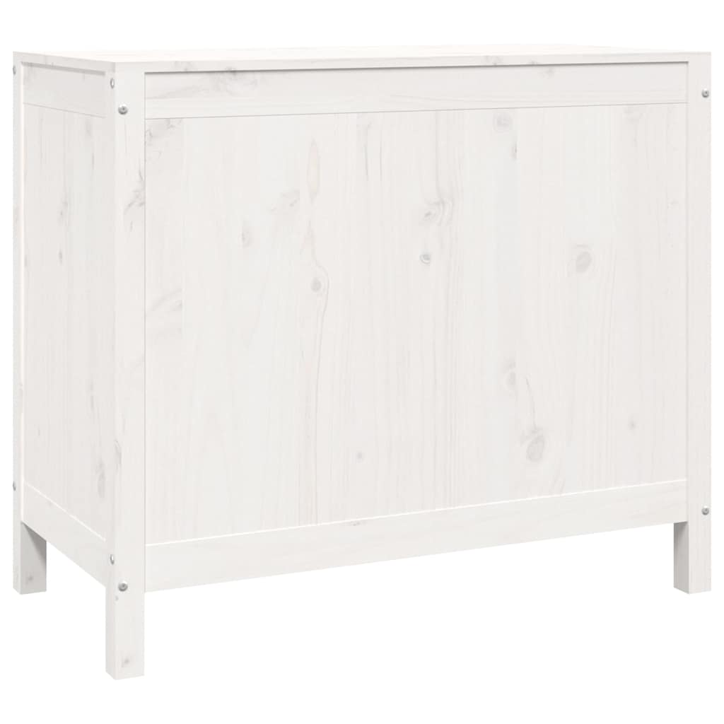 Laundry Box White 88.5x44x76 cm Solid Wood Pine