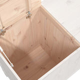 Laundry Box White 88.5x44x76 cm Solid Wood Pine - Low Angle