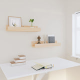 Wall Shelves 2 pcs 50x12x9 cm Solid Wood Pine - Rear View
