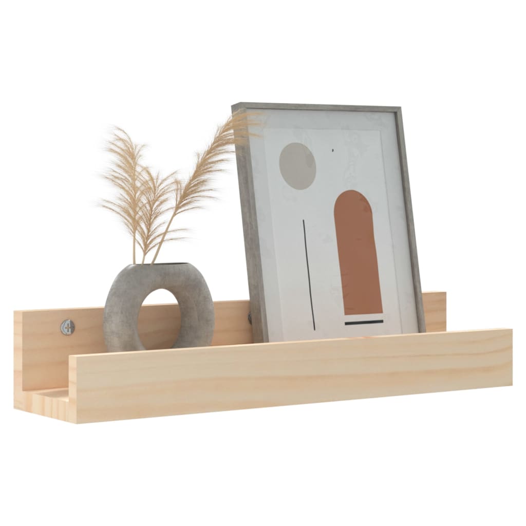 Wall Shelves 2 pcs 50x12x9 cm Solid Wood Pine