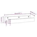 Wall Shelves 2 pcs 50x12x9 cm Solid Wood Pine