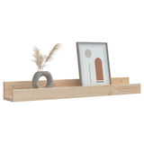Wall Shelves 2 pcs 80x12x9 cm Solid Wood Pine - Close-Up Angle
