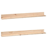 Wall Shelves 2 pcs 110x11x9 cm Solid Wood Pine - Front View