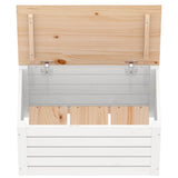 Storage Box White 59.5x36.5x33 cm Solid Wood Pine - Close-Up Angle
