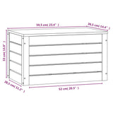 Storage Box White 59.5x36.5x33 cm Solid Wood Pine - Low Angle