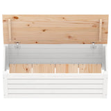 Storage Box White 89x36.5x33 cm Solid Wood Pine - Close-Up Angle