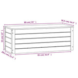 Storage Box White 89x36.5x33 cm Solid Wood Pine - Low Angle