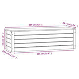 Storage Box White 109x36.5x33 cm Solid Wood Pine